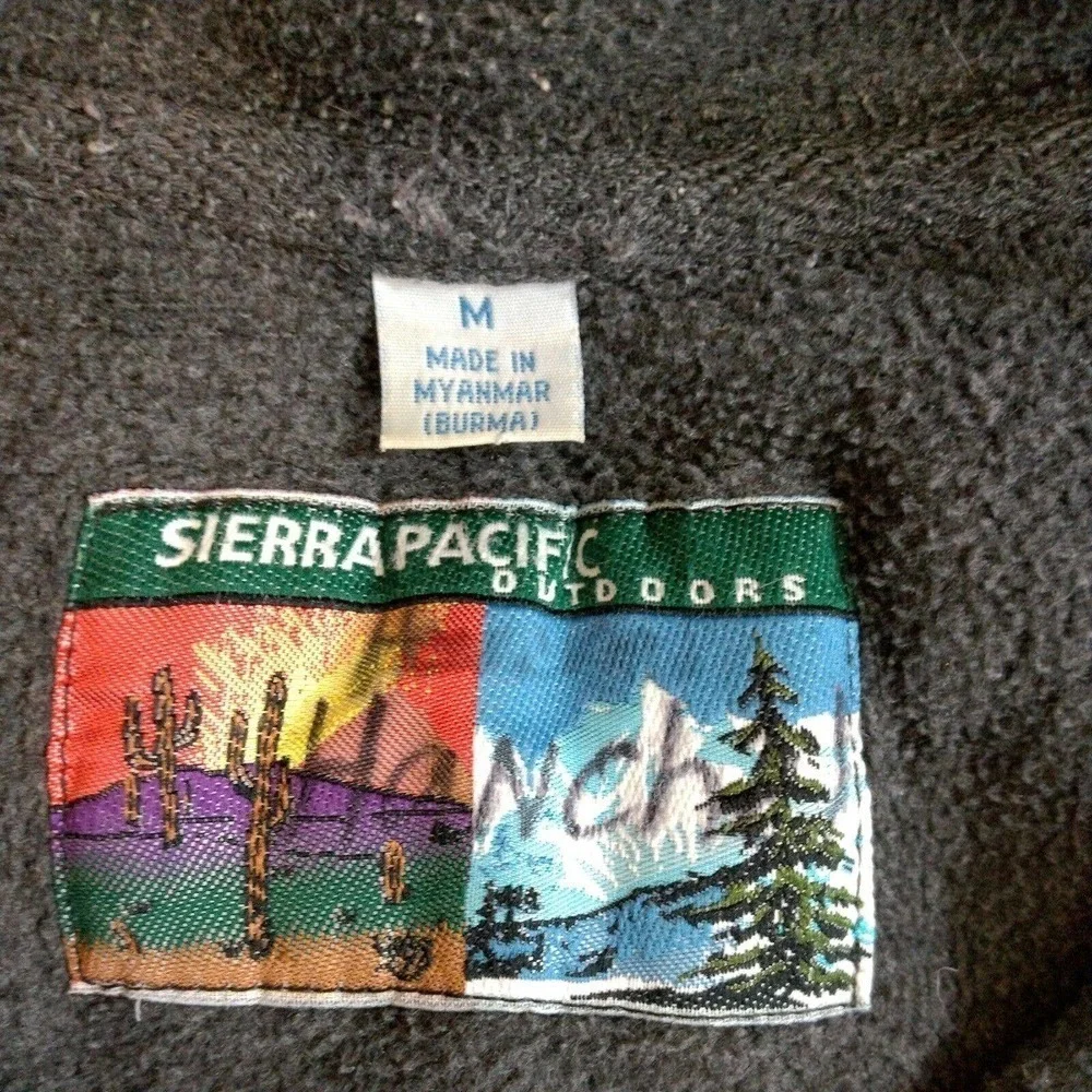 Sierra Pacific Outdoors Mens Gray Full Zip Sleeveless Fleece Vest Jacket
